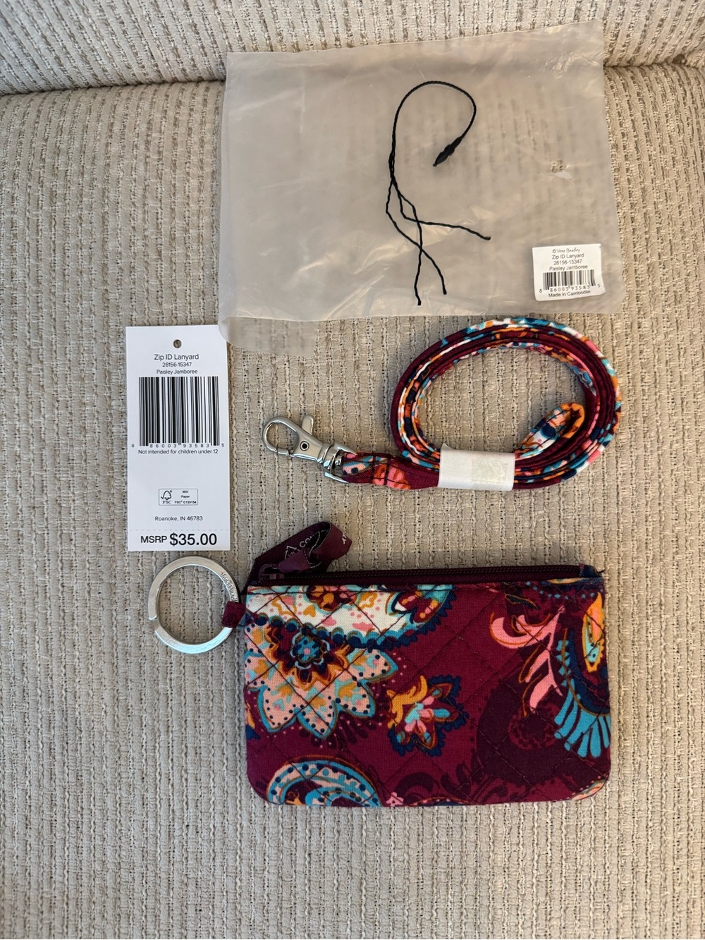 Vera Bradley Zip ID Lanyard